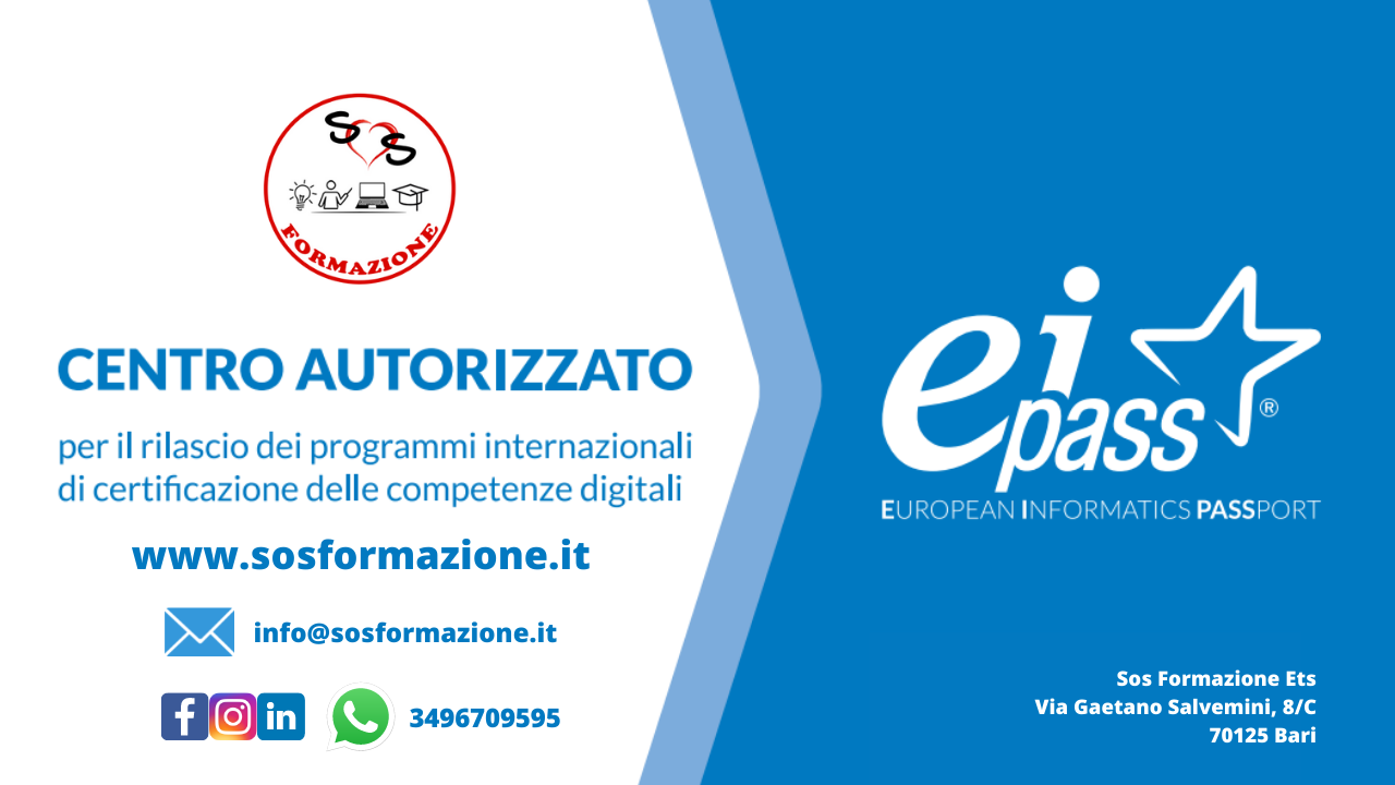 Sos Formazione è un centro EIPASS autorizzato!