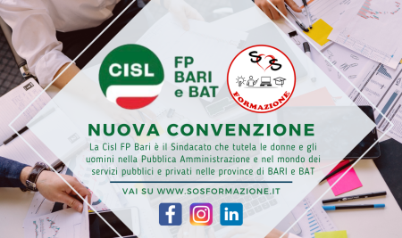 Nuova convenzione CISL FP Bari e Bat