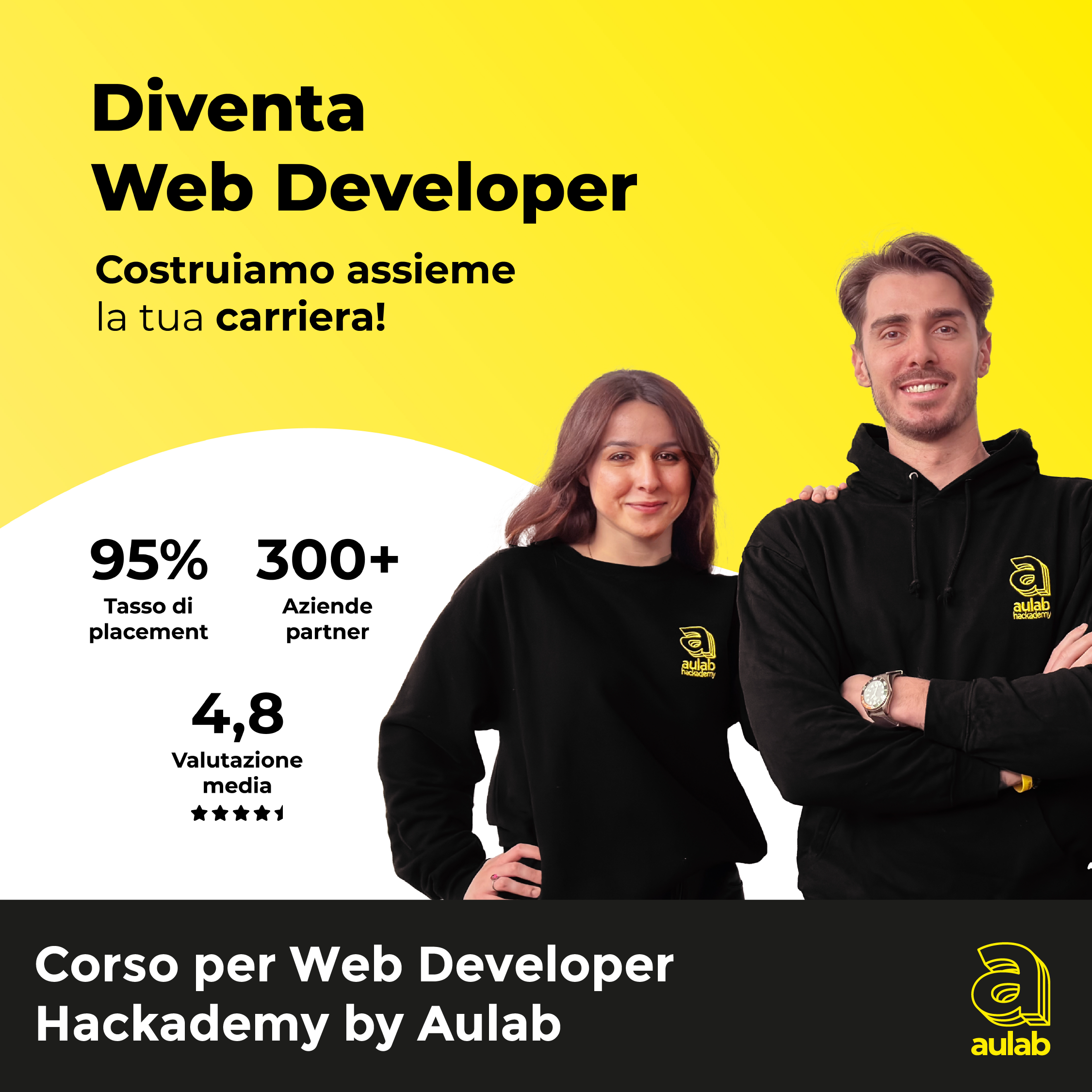 Sos Formazione con Aulab: con il nostro corso diventi sviluppatore web in 3 o 6 mesi!