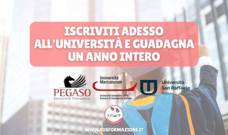 Iscriviti adesso all’università e guadagna un anno intero con Sos Formazione!