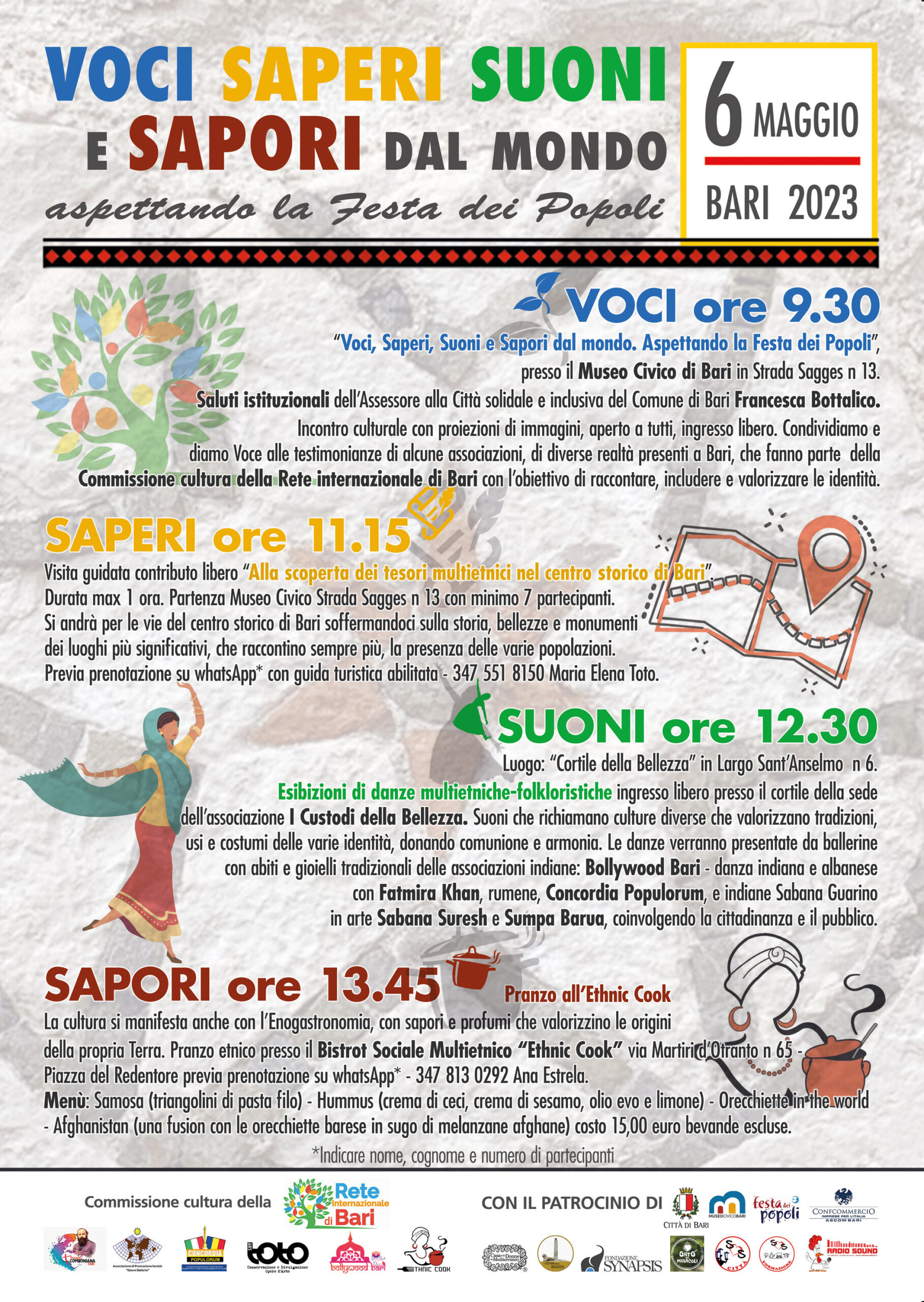 VOCI SAPERI SUONI E SAPORI DAL MONDO: Aspettando la Festa dei Popoli sabato 06/05/2023