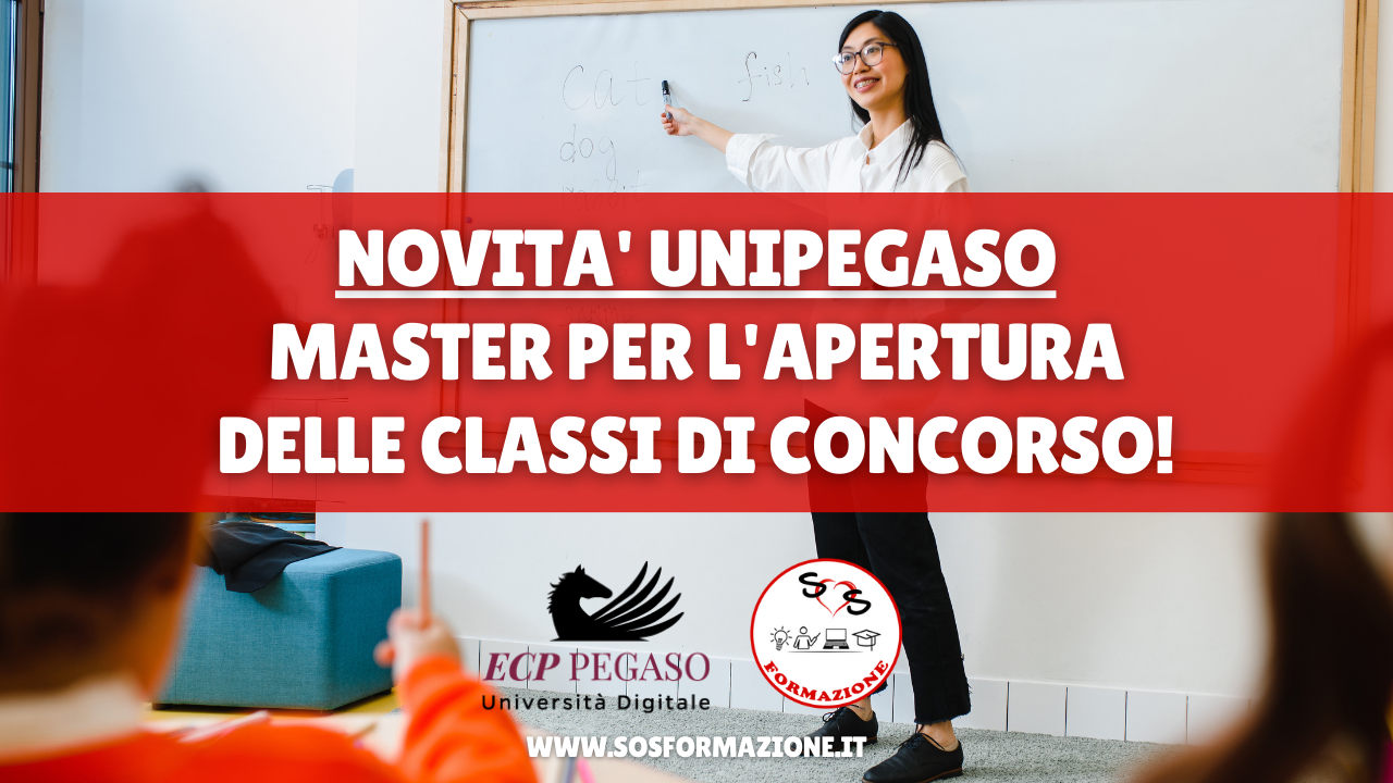 Master per l’apertura delle classi di concorso scuola: scopri l’offerta formativa dell’università telematica Pegaso