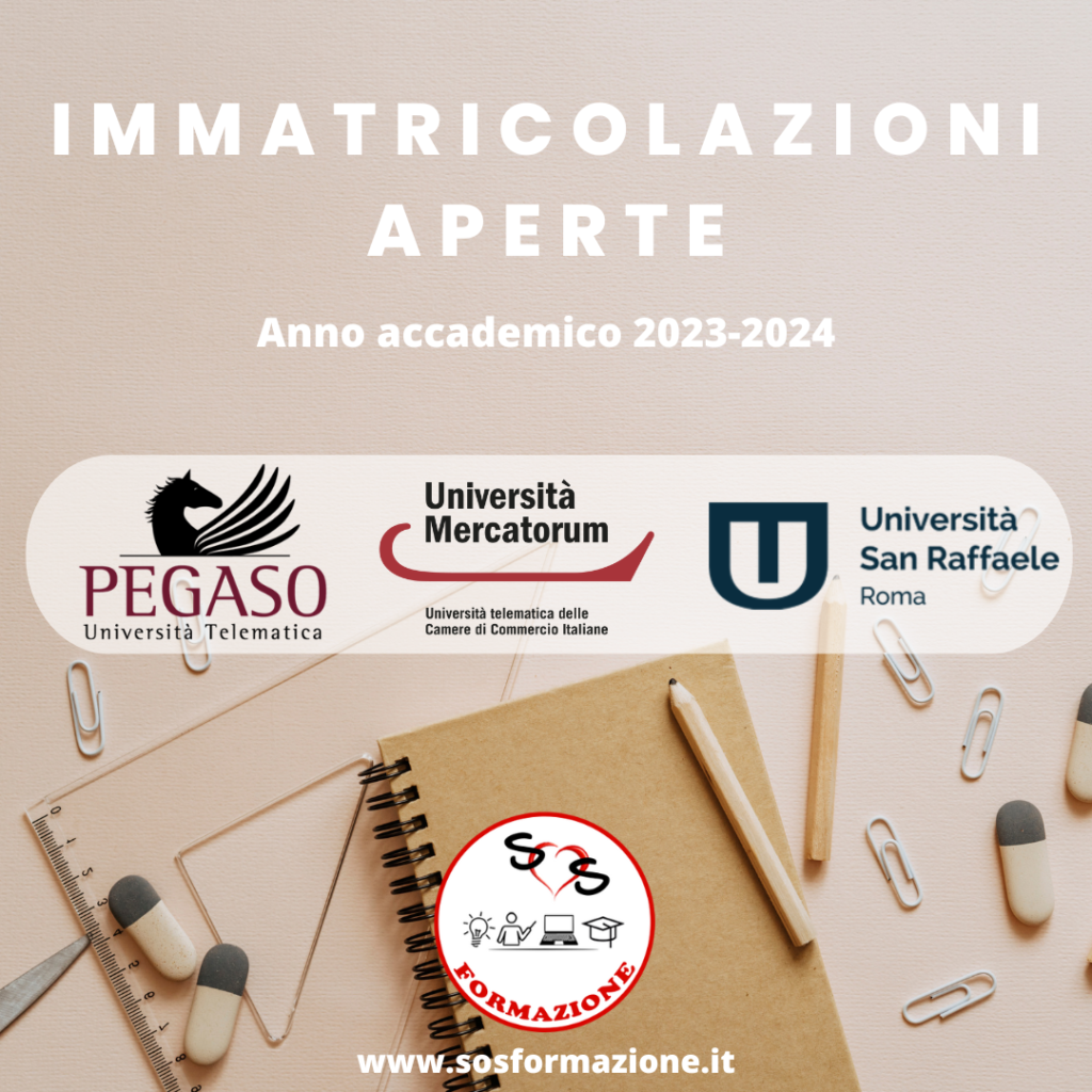 Pegaso, Mercatorum e San Raffaele: aperte le immatricolazioni 2023/2024!