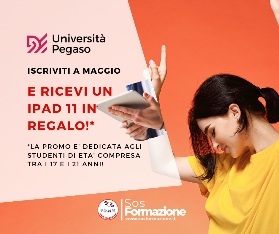 Università Pegaso: iscriviti a maggio e ricevi un Ipad 11 in regalo!