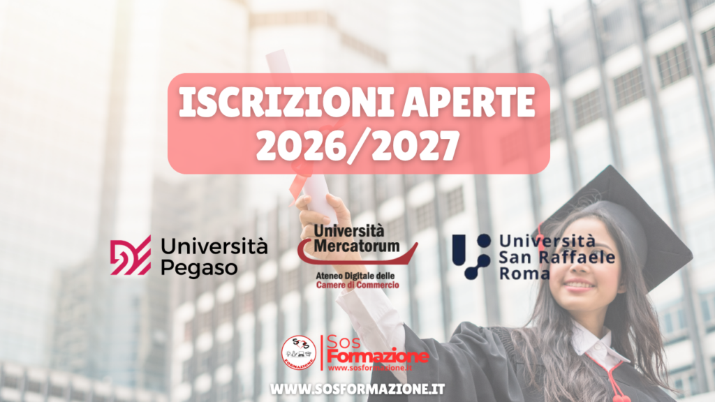 Iscrizioni aperte alle Università Telematiche Pegaso, Mercatorum e San Raffaele